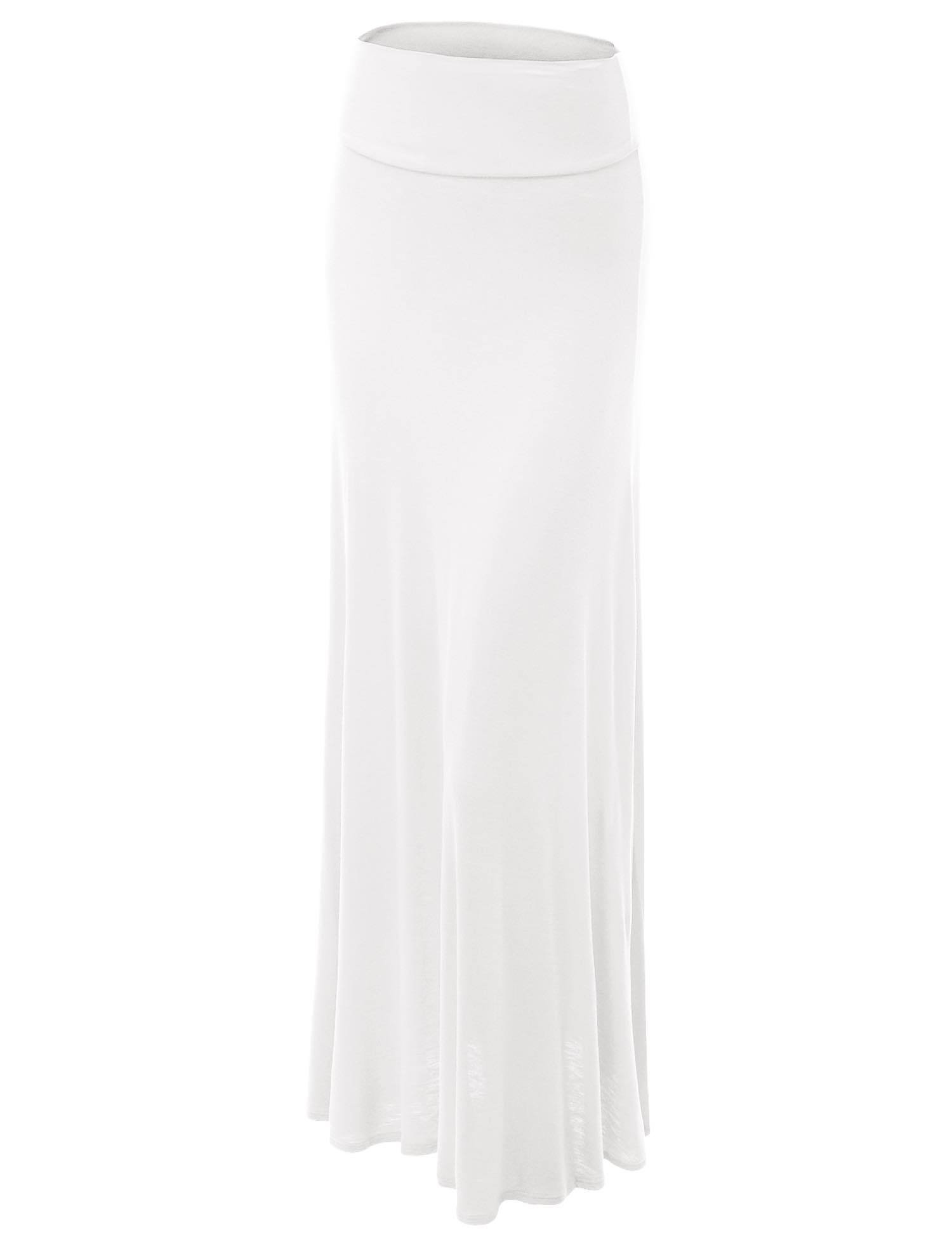 Womens Fold-Over Maxi Skirt Daily Haute