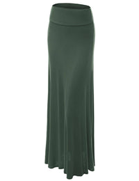 Womens Fold-Over Maxi Skirt Daily Haute