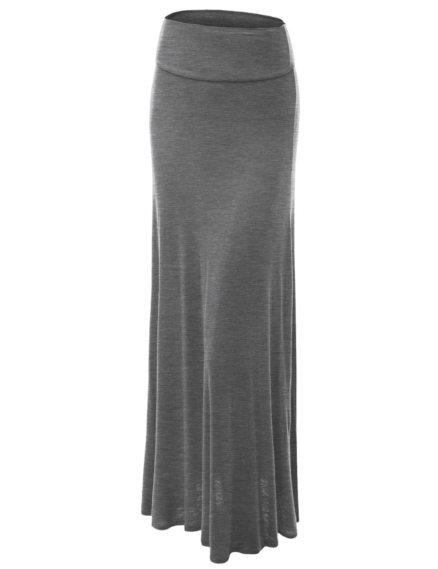 Womens Fold-Over Maxi Skirt Daily Haute