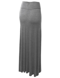 Womens Fold-Over Maxi Skirt Daily Haute