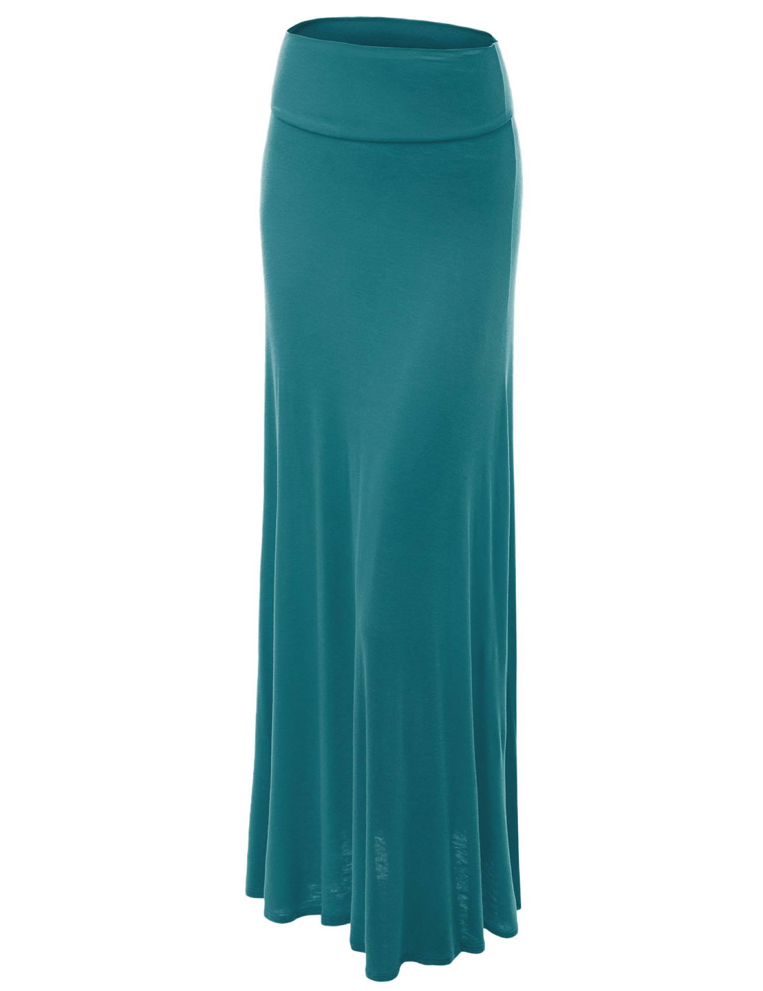 Womens Fold-Over Maxi Skirt Daily Haute